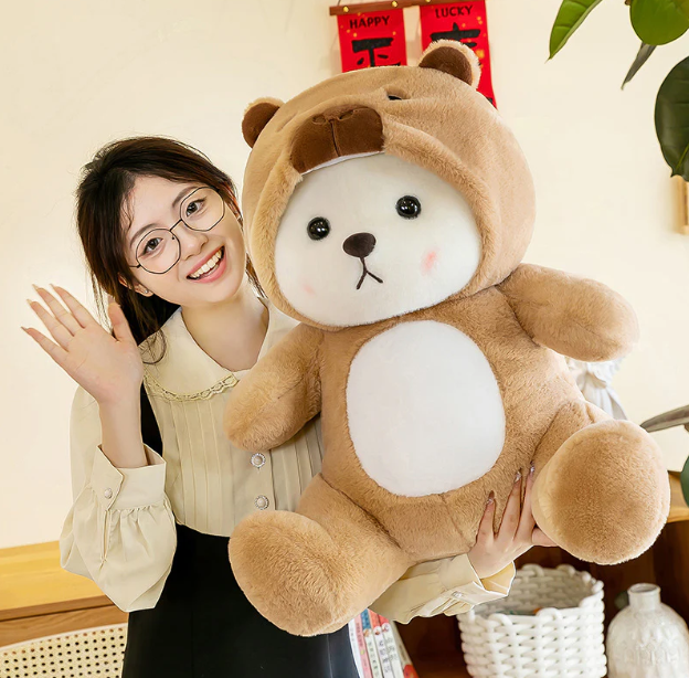 OSITO DISFRAZADO DE CAPIBARA 55 CM + TARJETA PERSONALIZADA💌🦫🧡