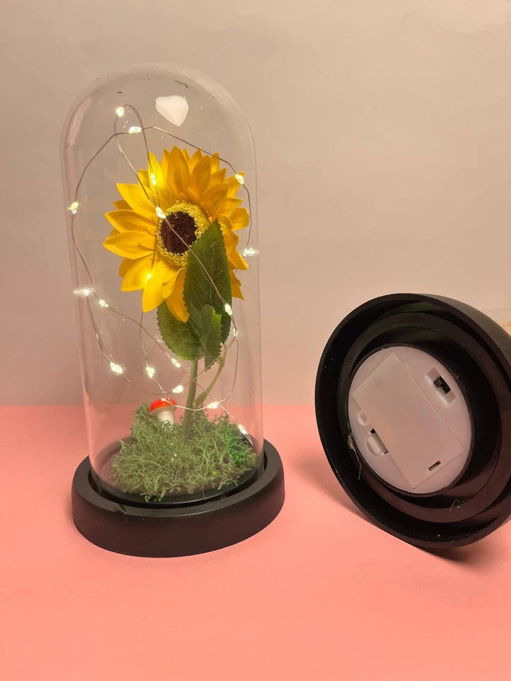 LAMPARA DE GIRASOL INFINITO + TARJETA DE AMOR GRATIS🌻💫✨