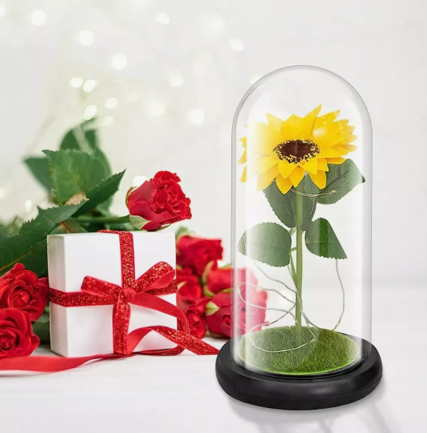 LAMPARA DE GIRASOL INFINITO + TARJETA DE AMOR🌻✨