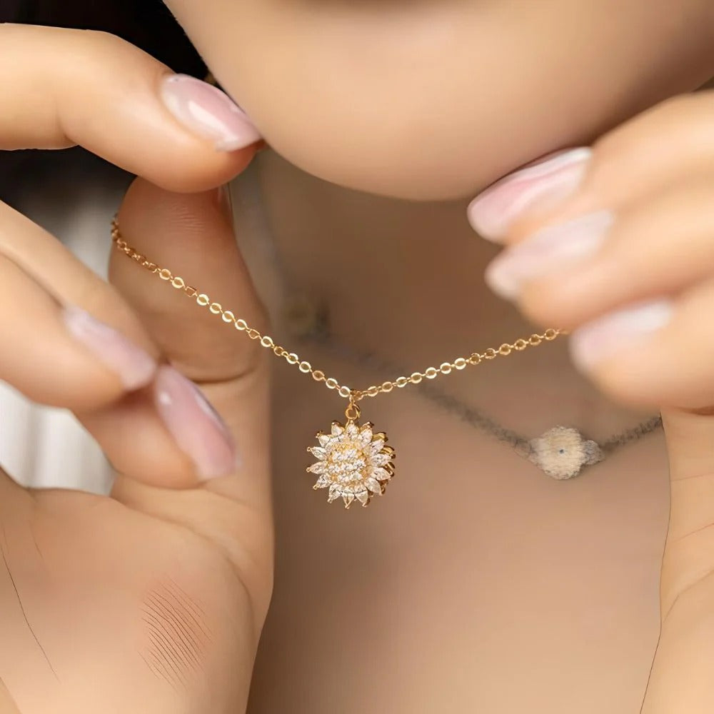 COLLAR DE GIRASOL GIRATORIO🌻✨