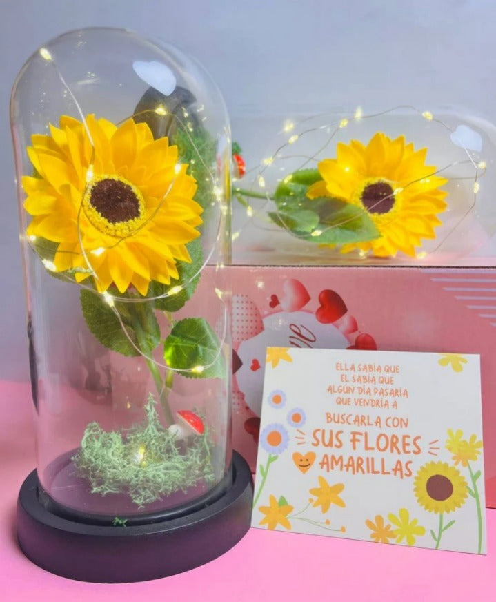 LAMPARA DE GIRASOL INFINITO + TARJETA DE AMOR GRATIS🌻💫✨