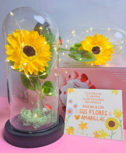 LAMPARA DE GIRASOL INFINITO + TARJETA DE AMOR GRATIS🌻💫✨