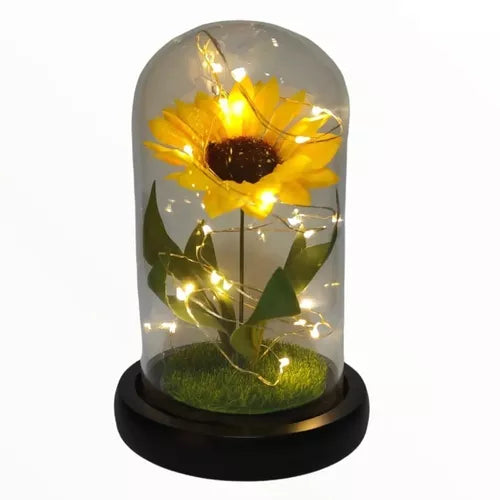 LAMPARA DE GIRASOL INFINITO + TARJETA DE AMOR🌻✨