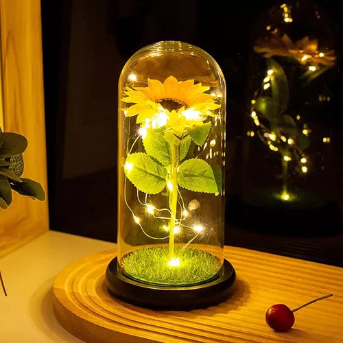 LAMPARA DE GIRASOL INFINITO + TARJETA DE AMOR🌻✨