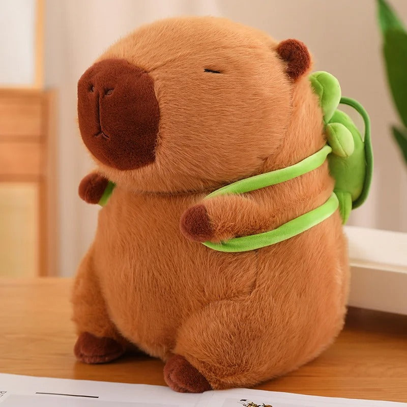 CAPIBARA CON MOCHILA DE TORTUGA + TARJETA PERZONALIZADA🧸✨