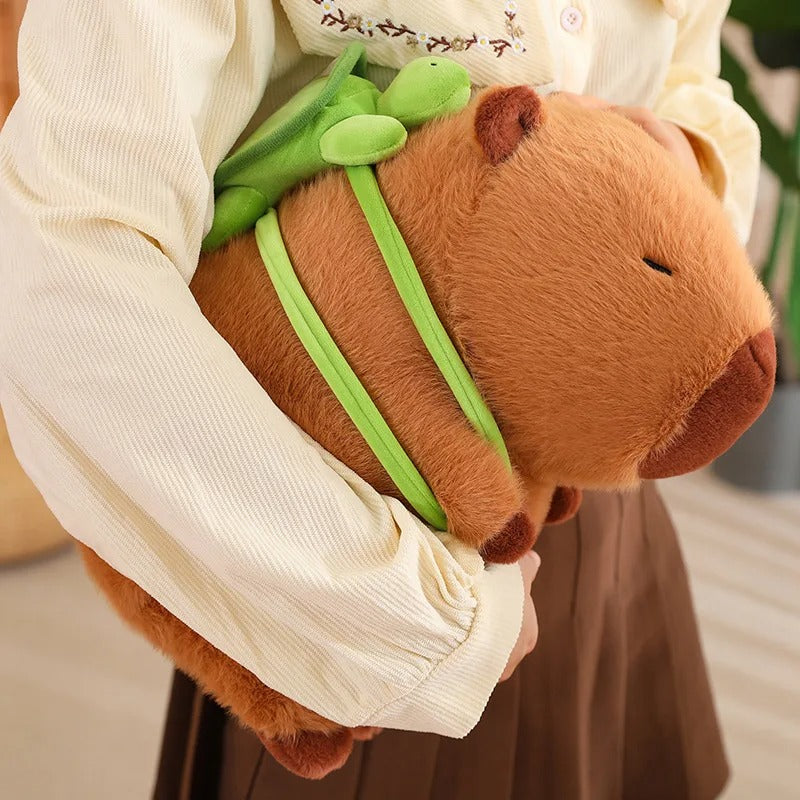 CAPIBARA CON MOCHILA DE TORTUGA + TARJETA PERZONALIZADA🧸✨