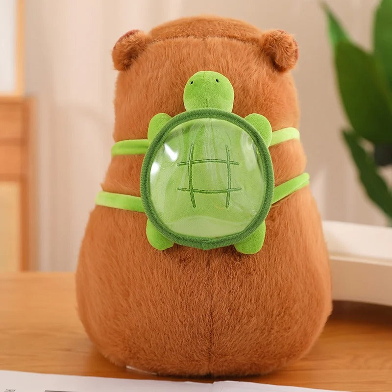 CAPIBARA CON MOCHILA DE TORTUGA + TARJETA PERZONALIZADA🧸✨
